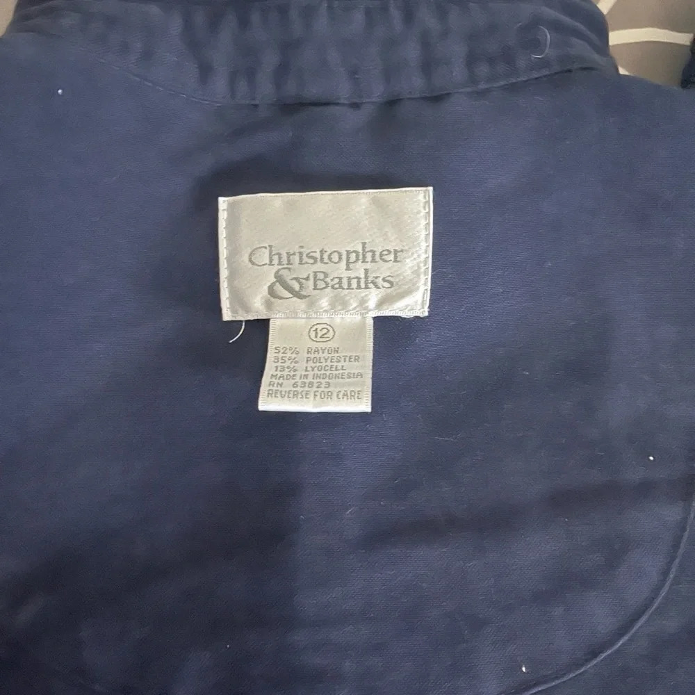 Christopher & Banks Blue Linen Dress Size 12 - Picture 3 of 9